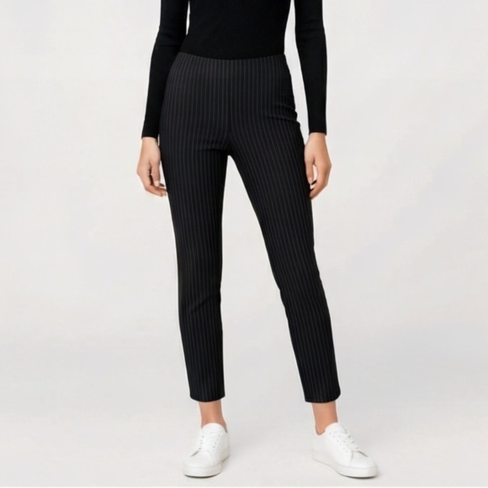 H&M Pinstripe Pants Black White High Waist XS